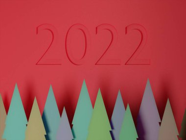 3D - Siyah üzerine hediyeler ve süslemeler olan Noel ağacı