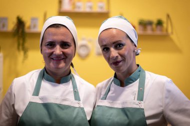 Close up portrait of woman working in nursing home