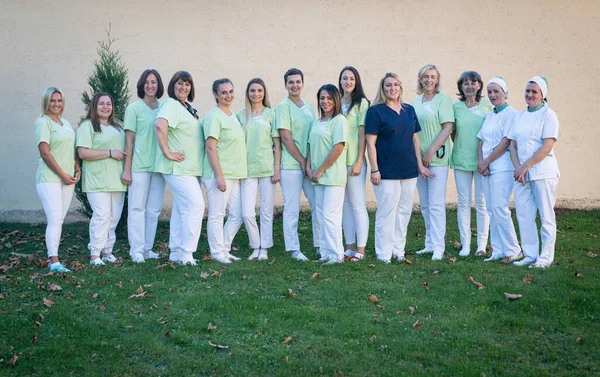 Nursing female team together portrait. high quality photo — Stock fotografie