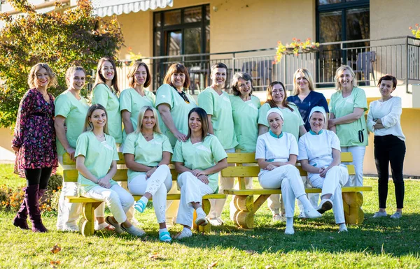 Nursing female team together portrait. high quality photo — Fotografia de Stock