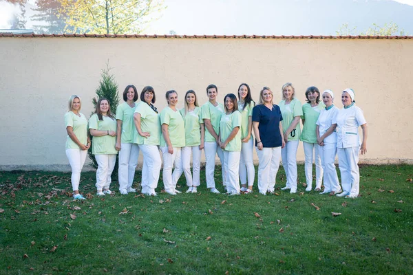 Nursing female team together portrait. high quality photo — Stock fotografie