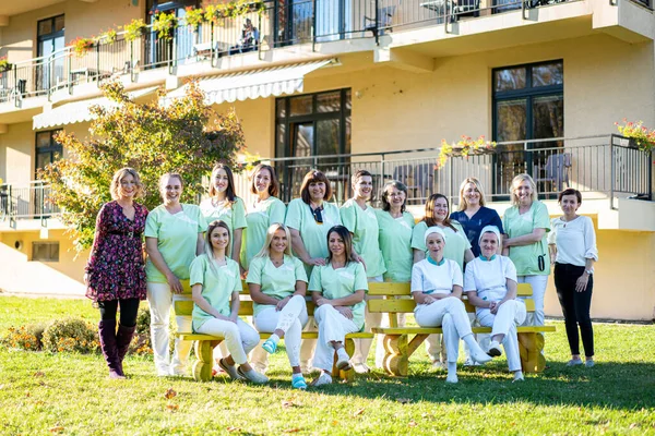 Nursing female team together portrait. high quality photo — Stockfoto