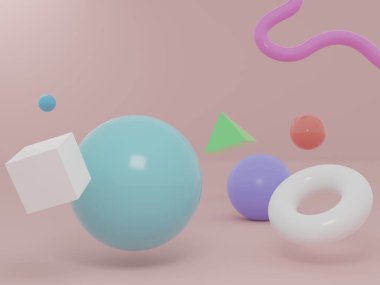 Üç boyutlu nesneler. Modern grafik dokusu. Parlak eğim. Geometrik illüstrasyon oluştur. 