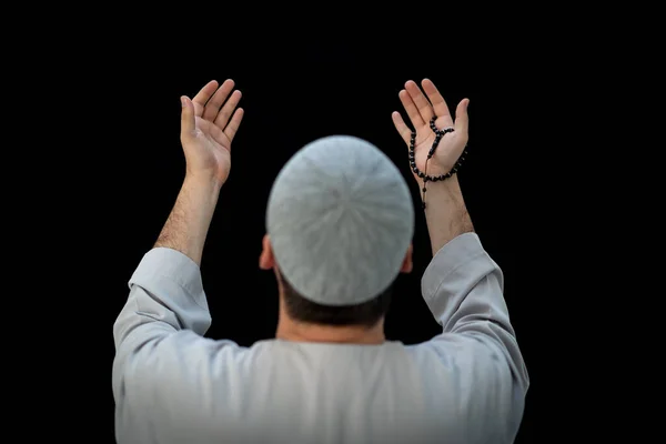 Homem Muçulmano Orando Frente Kaaba Meca Ksa Fotografias De Stock Royalty-Free