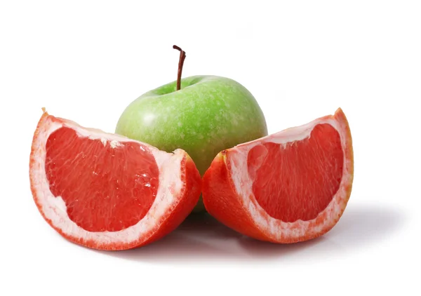 Grapefruit and apple — Stock Photo, Image