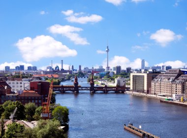 Hava fotoğrafı berlin siluetinin