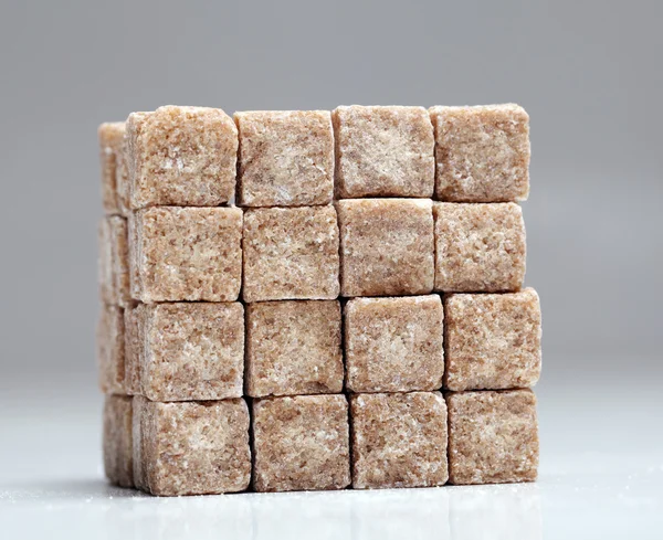 Square of brown sugar cubes