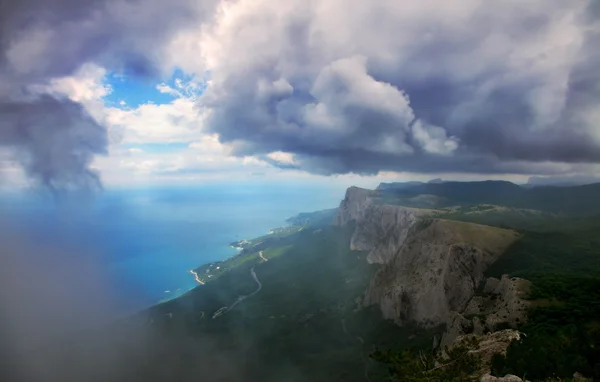 High mountains in the clouds