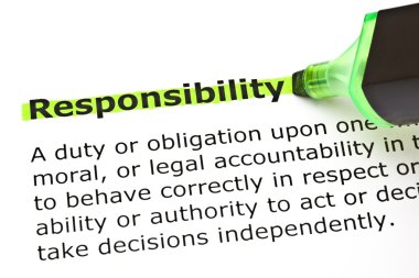 Responsibility highlighted in green clipart