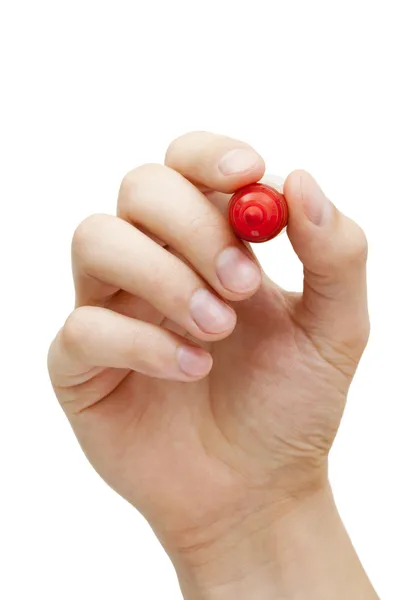 Hand Holding Red Marker Stock Picture