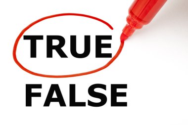 True or False with Red Marker clipart