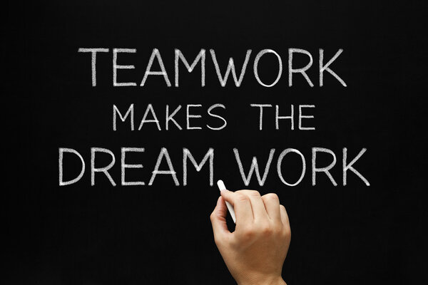 El trabajo en equipo hace que el sueño funcione — Foto de Stock