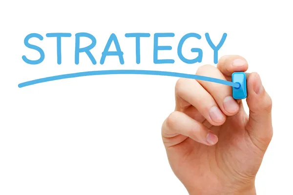 Strategie Blauwe marker — Stockfoto