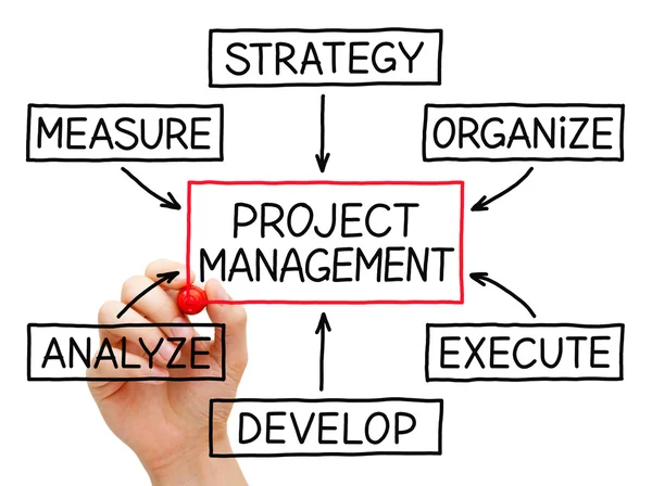 Diagrama de flujo de gestión de proyectos — Foto de Stock