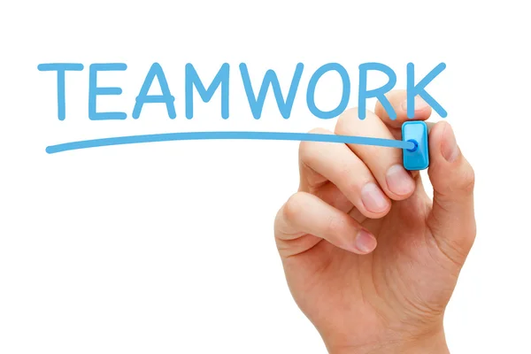 Teamwork Blue Marker — Stock Photo, Image