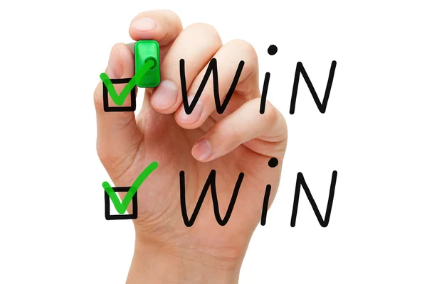 Marcas de verificação Win Win — Fotografia de Stock