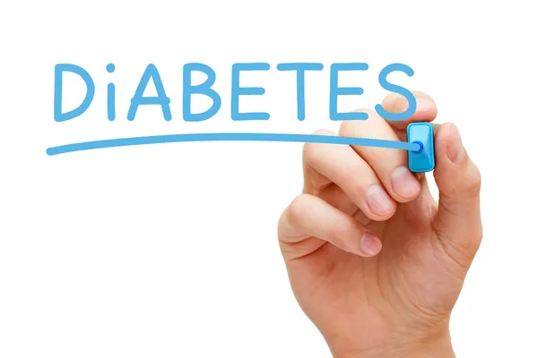 Diabetes blå markör — Stockfoto