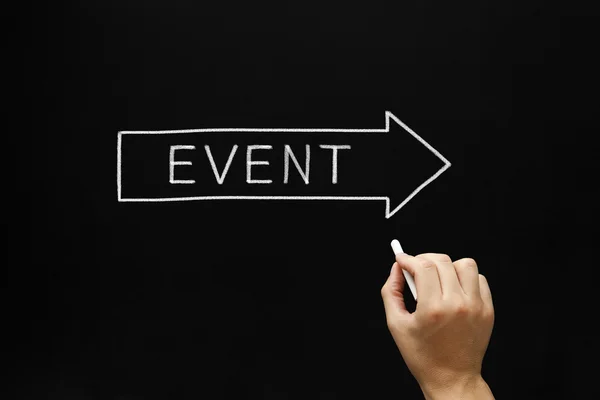 Event Arrow Concept on Blackboard — Stock Photo, Image