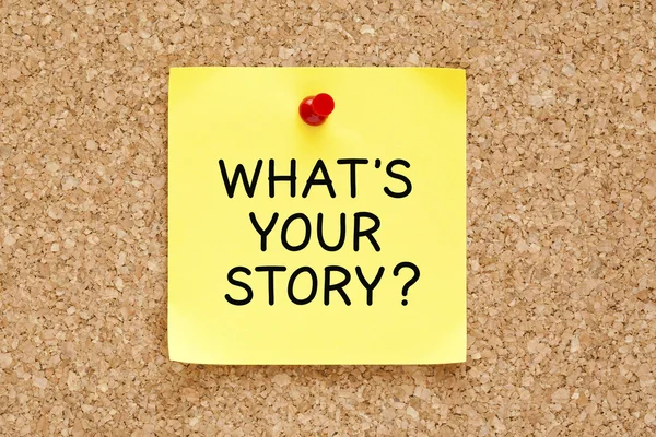 Wat is uw verhaal kleverige nota — Stockfoto