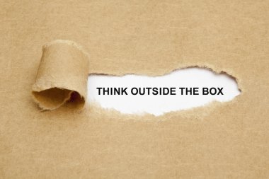 Think Outside The Box Torn Paper clipart