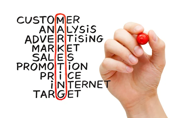 Concepto de Crucigrama de Marketing — Foto de Stock