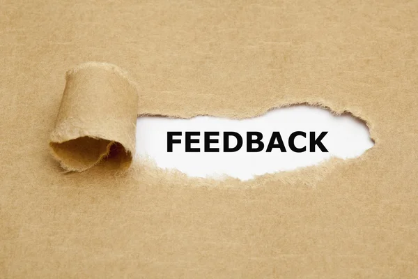 Conceito de papel rasgado de feedback — Fotografia de Stock