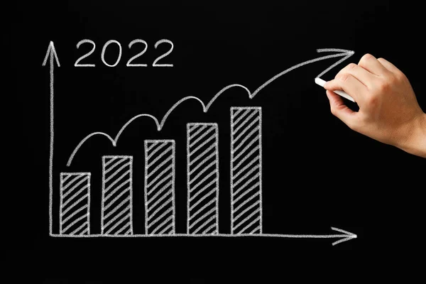 Handzeichnen Erholung Nach Finanzkrise Diagramm Für Das Neue Jahr 2022 — Stockfoto