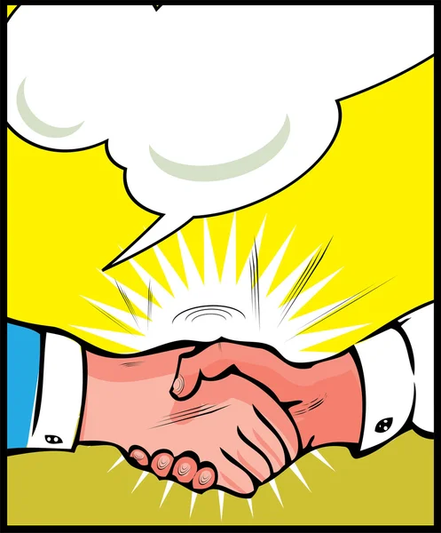 Vintage Pop Art Handshake Hintergrund — Stockvektor