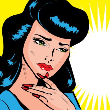 Belki, belki de aşık değilim - komik bir karar popart koleksiyon yapmaya çalışan Bayan vektör toplama
