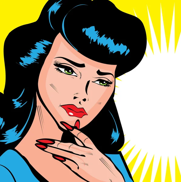 Belki, belki de aşık değilim - komik bir karar popart koleksiyon yapmaya çalışan Bayan vektör toplama