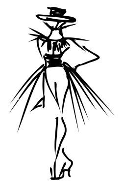 moda illüstrasyon kadın dövme stil kroki