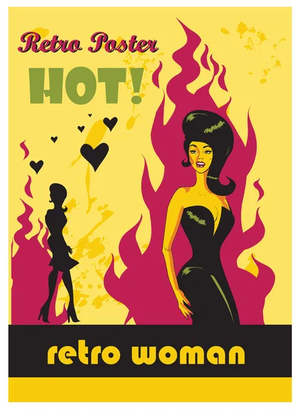 Retro plakát meleg nő szerelem Stock Kép