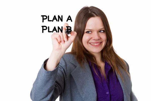 Mujer joven escribiendo un plan —  Fotos de Stock