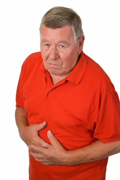 Viejo con dolor de estómago — Foto de Stock