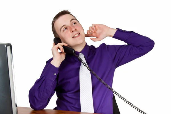 Obchodník na telefonu — Stock fotografie