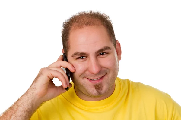 Un homme appelle au téléphone. — Photo