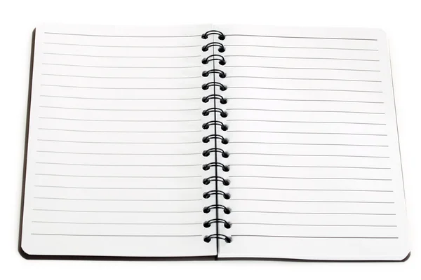 Notebook black lined lying — Stock Photo, Image