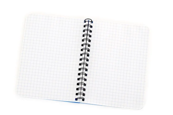 Notebook blue checked oblique — Stock Photo, Image