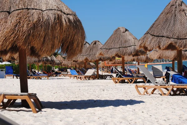 -strand in mexico, riviera maya Rechtenvrije Stockafbeeldingen