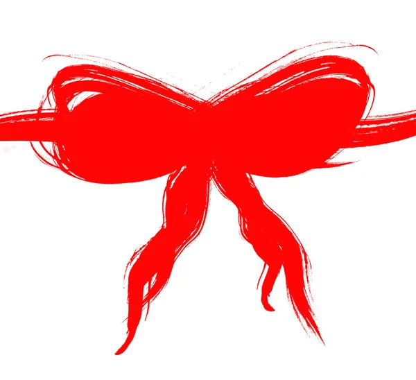 Grunge red bow — Stock Photo, Image