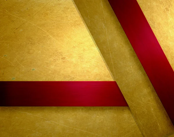 豊富な赤いリボンとゴールドの背景 — ストック写真