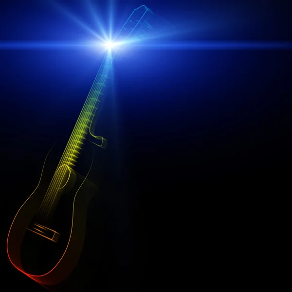 Neon licht gitaar — Stockfoto