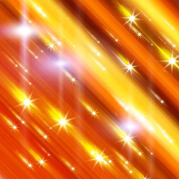 Блискучі зірки розмиті жовтим і червоним тлом — стокове фото