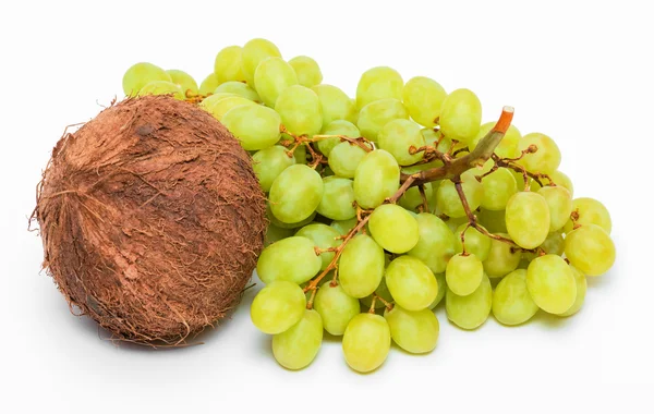 Bando de uvas verdes e coco — Fotografia de Stock