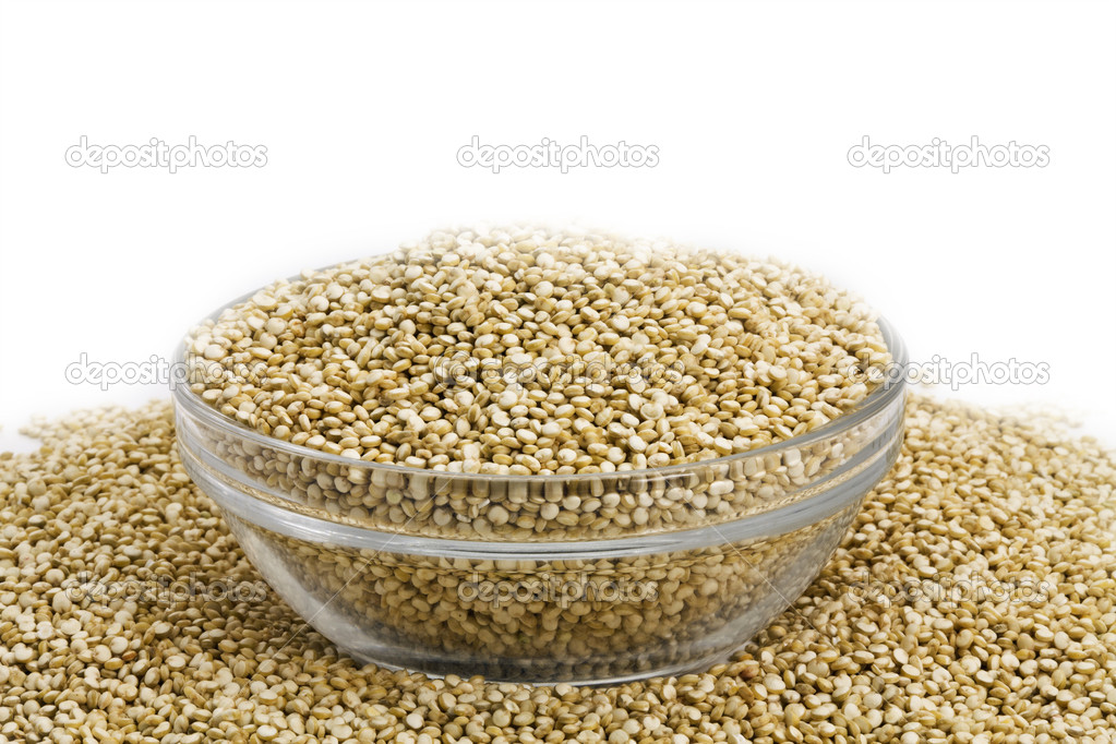 Quinoa grain in glass bowl