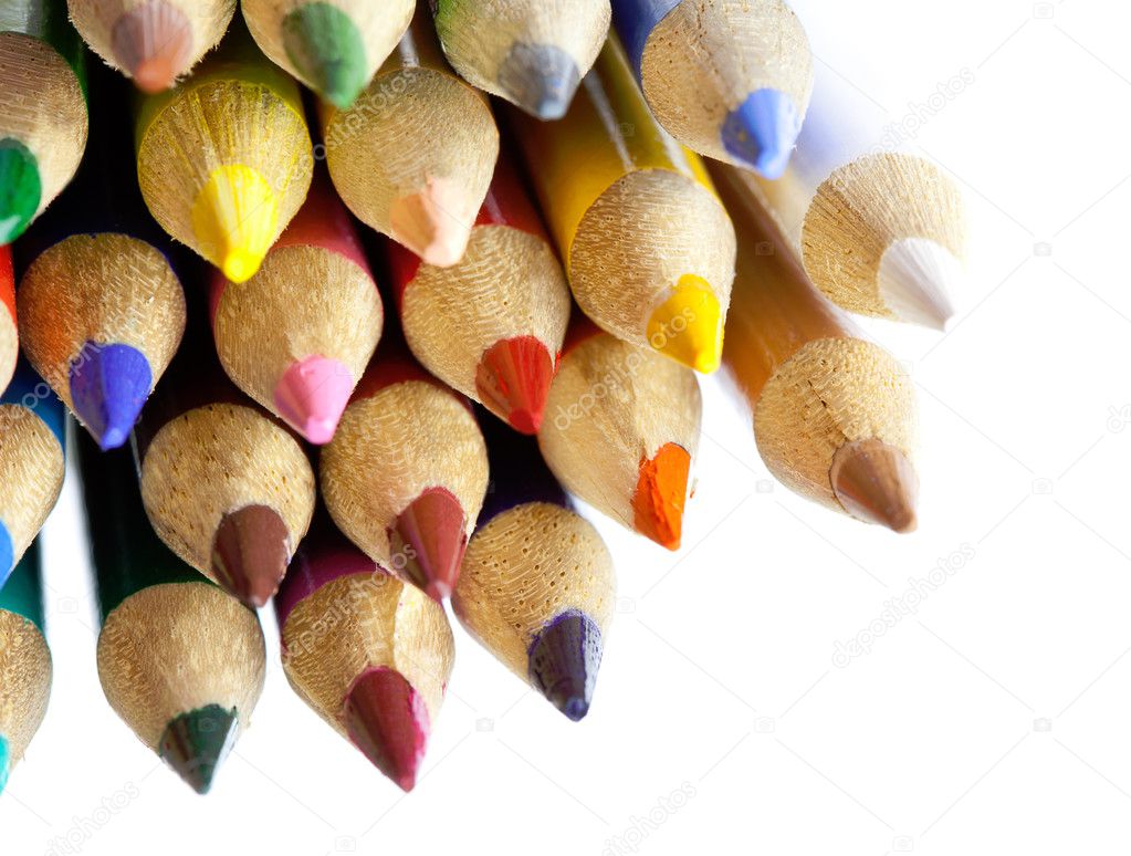 Colour pencils close up