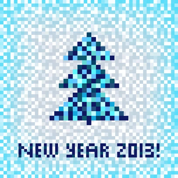 Christmas winter pixel art seamless pattern background — Stock Vector