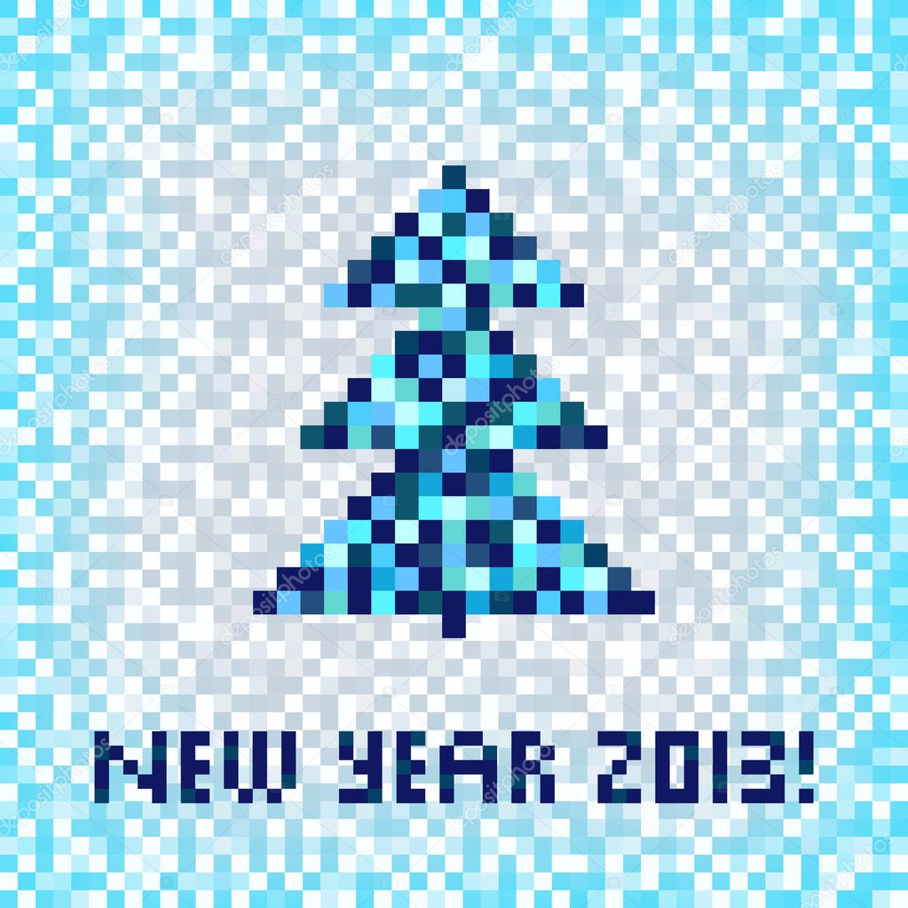 Christmas winter pixel art seamless pattern background