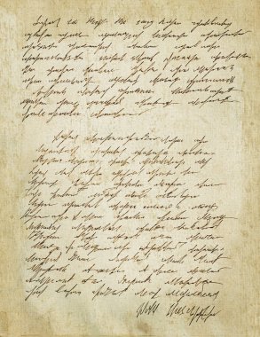 Old letter with vintage handwriting. Grunge. clipart