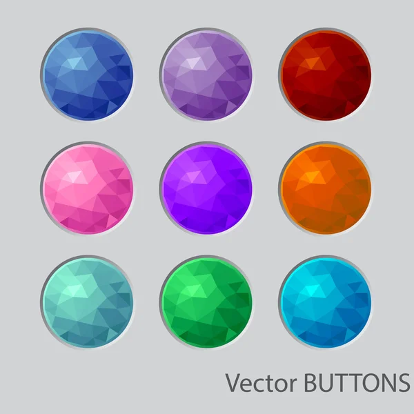 Boutons ronds polygonaux. éléments de conception — Image vectorielle